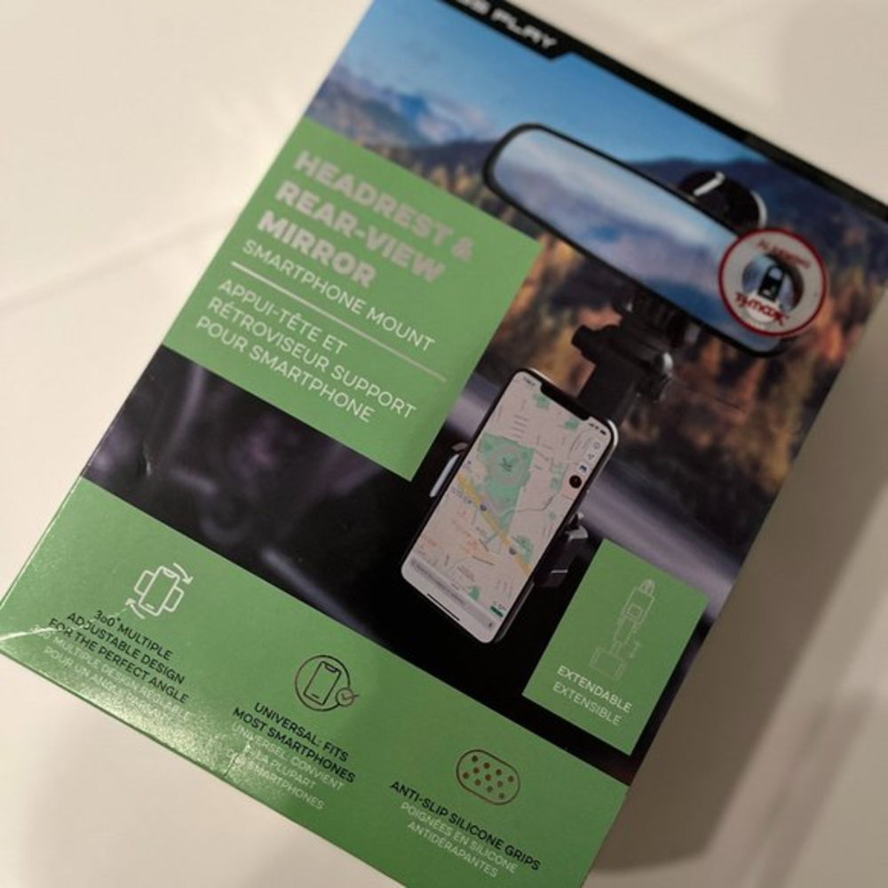 Smartphone Mount for Headrest or Rear-View Mirror 360 Degree Adjustable -new/e/x